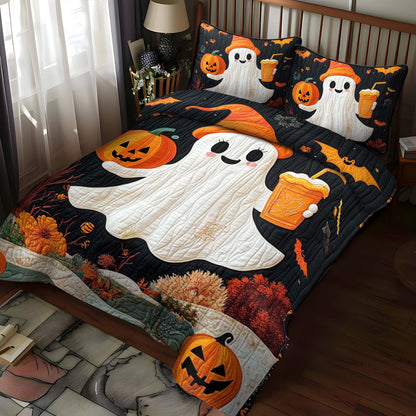 Cute Ghost & Pumpkin Halloween Bedding Set