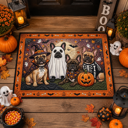 Cute Halloween French Bulldogs Costume Halloween Gate Doormat
