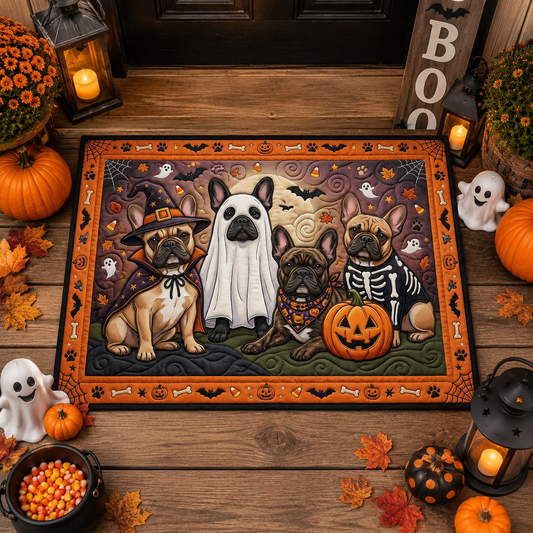 Cute Halloween French Bulldogs Costume Halloween Gate Doormat