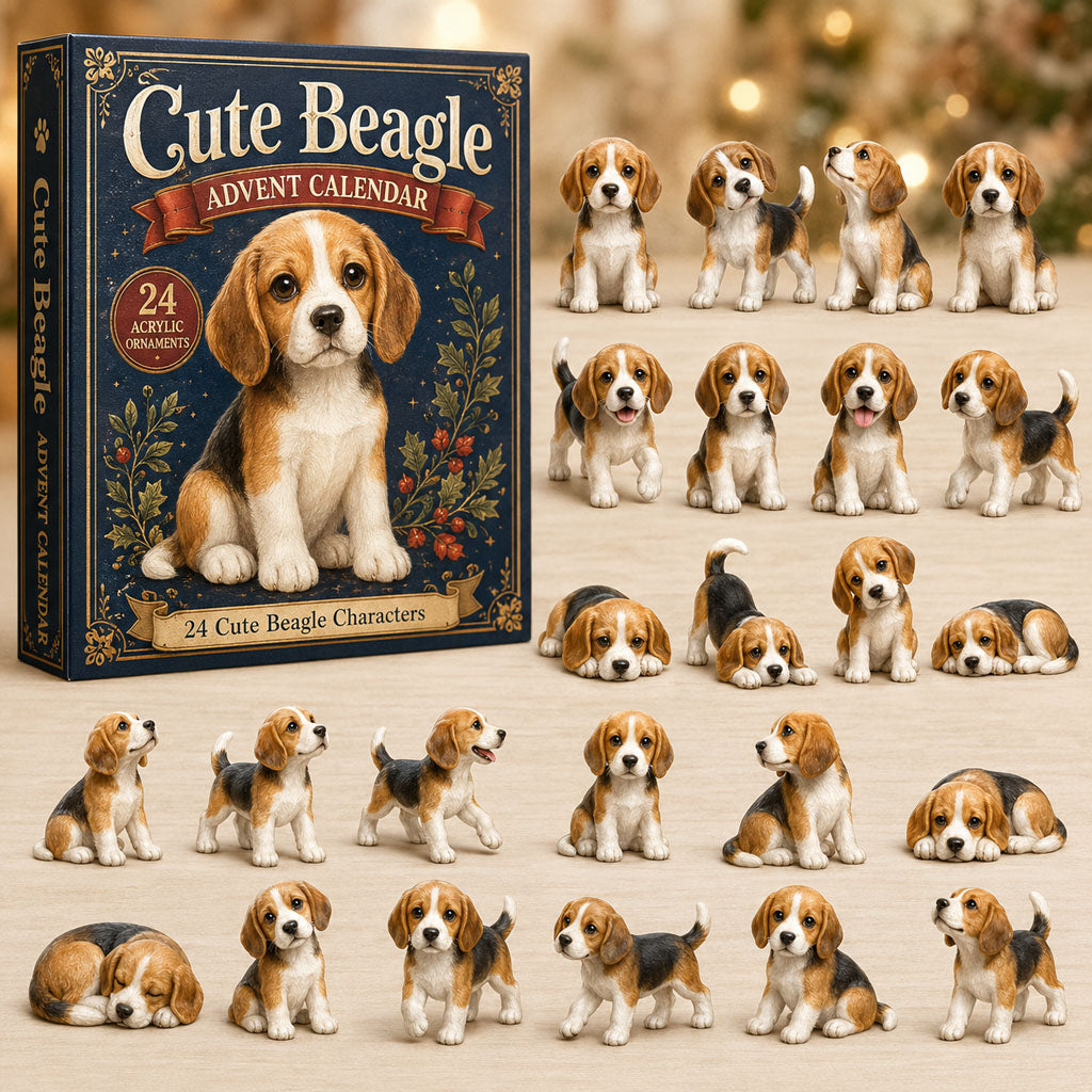 CHRISTMAS KICKOFF 40% OFF - Cute Beagle Advent Calendar 2026 - 24-Day Festive Countdown, Acrylic Charms Blind Box - Gift For Dog Lovers AC0NT124