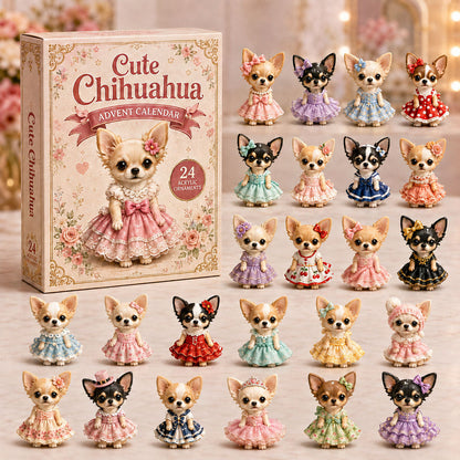 CHRISTMAS KICKOFF 40% OFF - Cute Chihuahua Advent Calendar 2026 - 24-Day Festive Countdown, Acrylic Charms Blind Box - Gift For Chihuahua Lovers AC0NT073