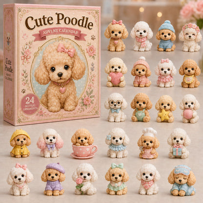 CHRISTMAS KICKOFF 40% OFF - Cute Poodle Advent Calendar 2026 - 24-Day Festive Countdown, Acrylic Charms Blind Box - Gift For Poodle Lovers AC0NT037