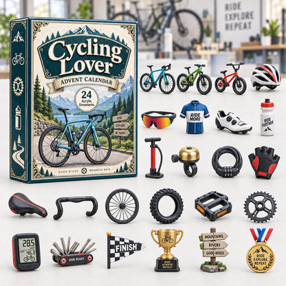 CHRISTMAS KICKOFF 40% OFF - Cycling Lover Advent Calendar 2026 - 24-Day Festive Countdown, Acrylic Charms Blind Box - Gift For Outdoor Hobby Lovers AC0HA253