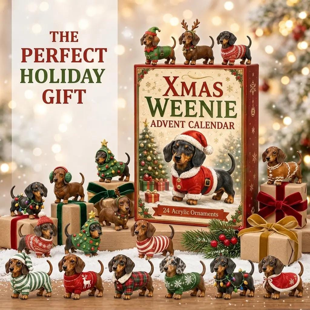Dachshund Advent Calendar: 24 Festive Weenie Ornaments
