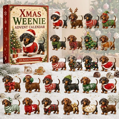 Dachshund Advent Calendar: 24 Festive Weenie Ornaments