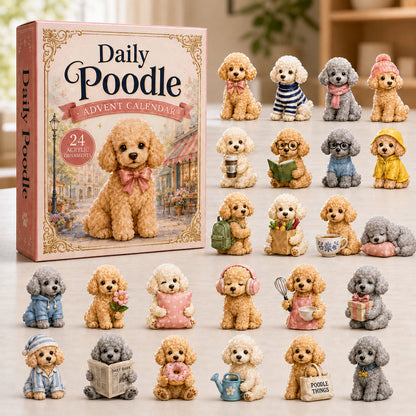 CHRISTMAS KICKOFF 40% OFF - Daily Poodle Advent Calendar 2026 - 24-Day Festive Countdown, Acrylic Charms Blind Box - Gift For Poodle Lovers AC0NT038