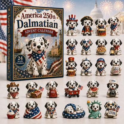 CHRISTMAS KICKOFF 40% OFF - Dalmatian Advent Calendar 2026 - 24-Day Festive Countdown, Acrylic Charms Blind Box - Gift For Dog Lovers