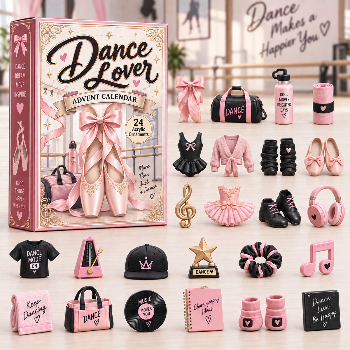 CHRISTMAS KICKOFF 40% OFF - Dance Lover Girl Advent Calendar 2026 - 24-Day Festive Countdown, Acrylic Charms Blind Box - Gift For Dance Lovers AC0HA275