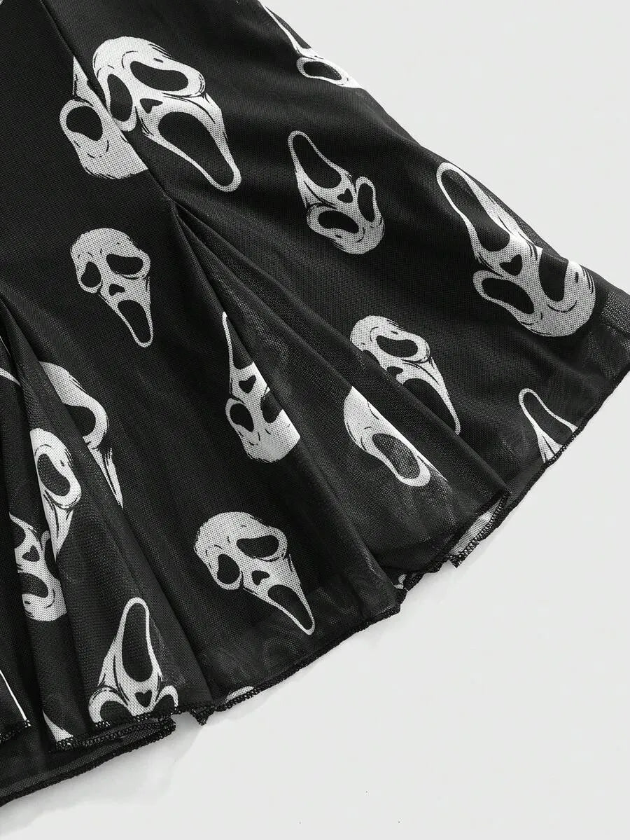 Dark Floral Gothic Cami Mini Dress