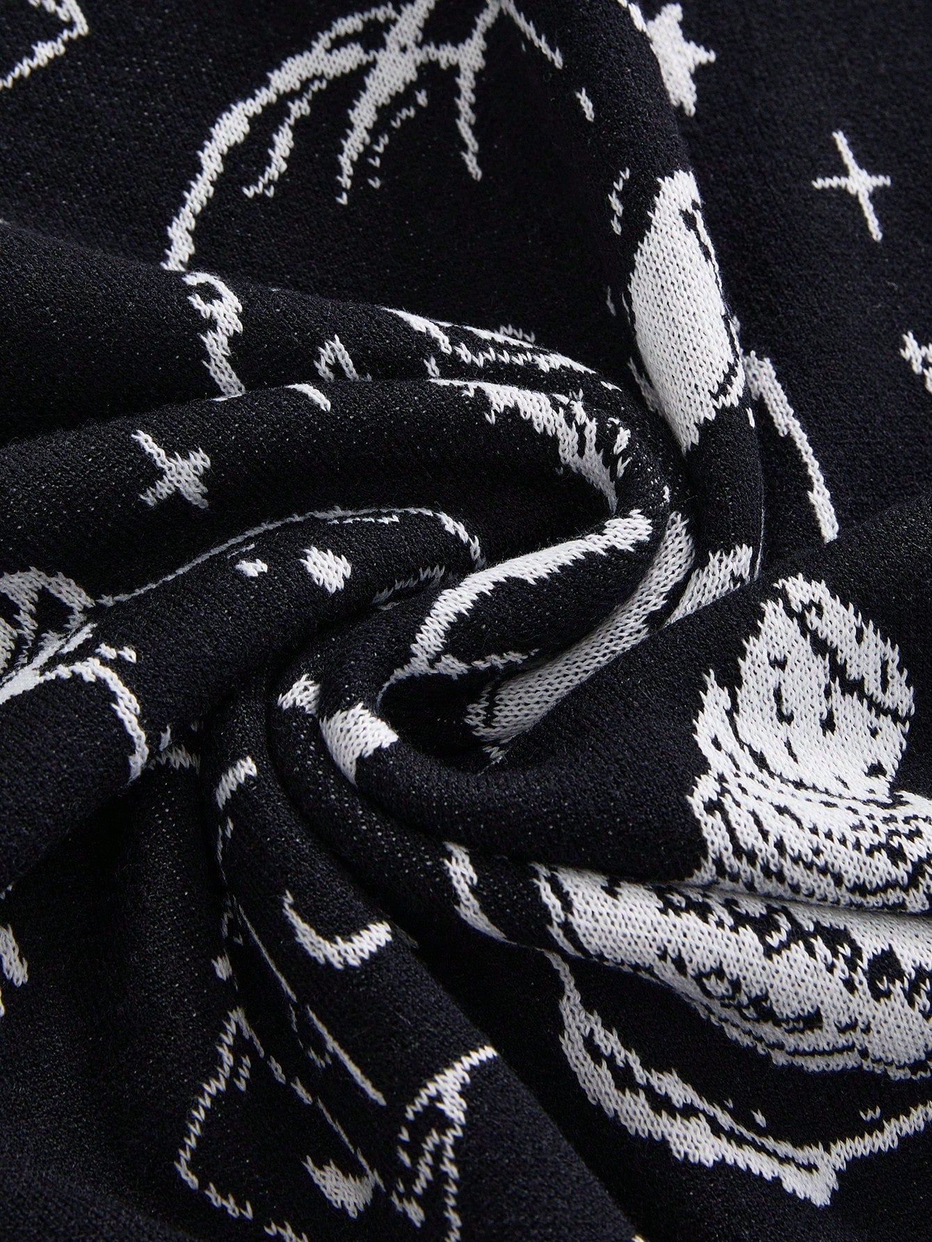 Dark Gothic Cat Skull Star Moon Plus Sweater