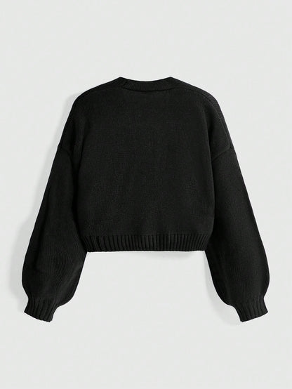 Dark Gothic Cherry Skull Loose Knit Cardigan