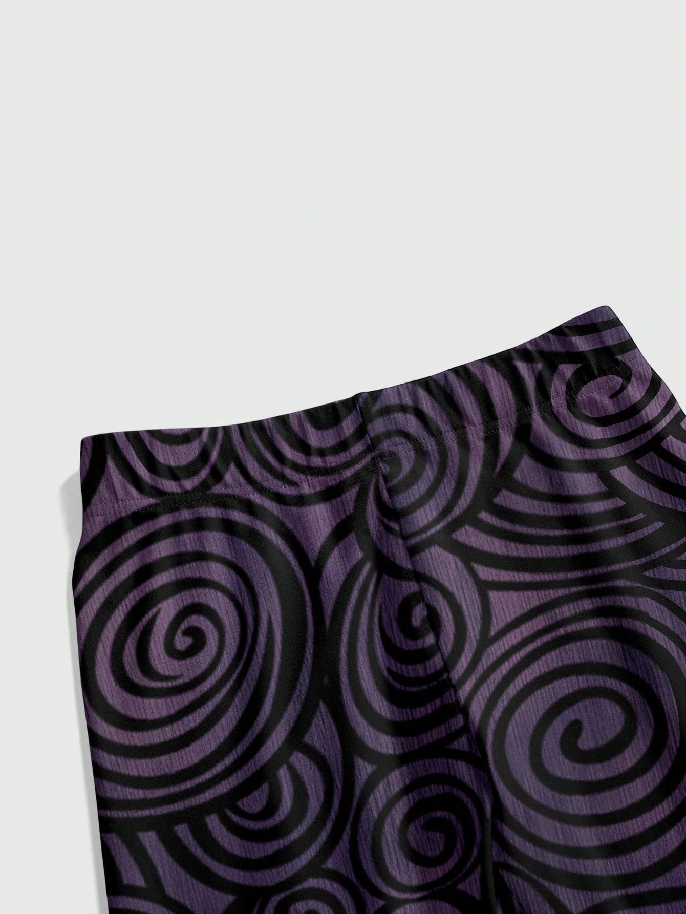 Dark Gothic Purple Swirl Tight Leggings