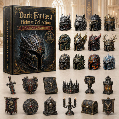 CHRISTMAS KICKOFF 40% OFF - Dark Fantasy Helmets Advent Calendar 2026 - 24-Day Festive Countdown, Acrylic Charms Blind Box - Gift For Helmets Lovers AC0HA031