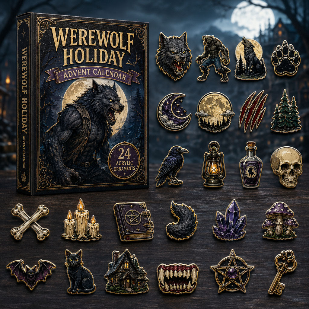 HALLOWEEN KICKOFF 40% OFF - Dark Werewolf Advent Calendar 2026 - 24-Day Festive Countdown, Acrylic Charms Blind Box - Gift For Halloween Lovers AC0TM033