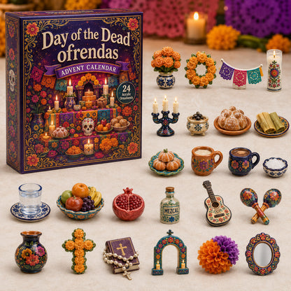DAY OF THE DEAD KICKOFF 40% OFF - Day of the Dead Ofrendas Advent Calendar 2026 - 24-Day Festive Countdown, Acrylic Charms Blind Box - Gift For Family & Friends AC0TH192