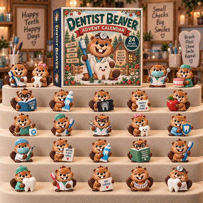 CHRISTMAS KICKOFF 40% OFF - Dentist Beaver Advent Calendar 2026 - 24-Day Festive Countdown, Acrylic Charms Blind Box - Gift For Dentist Lovers AC0TM341