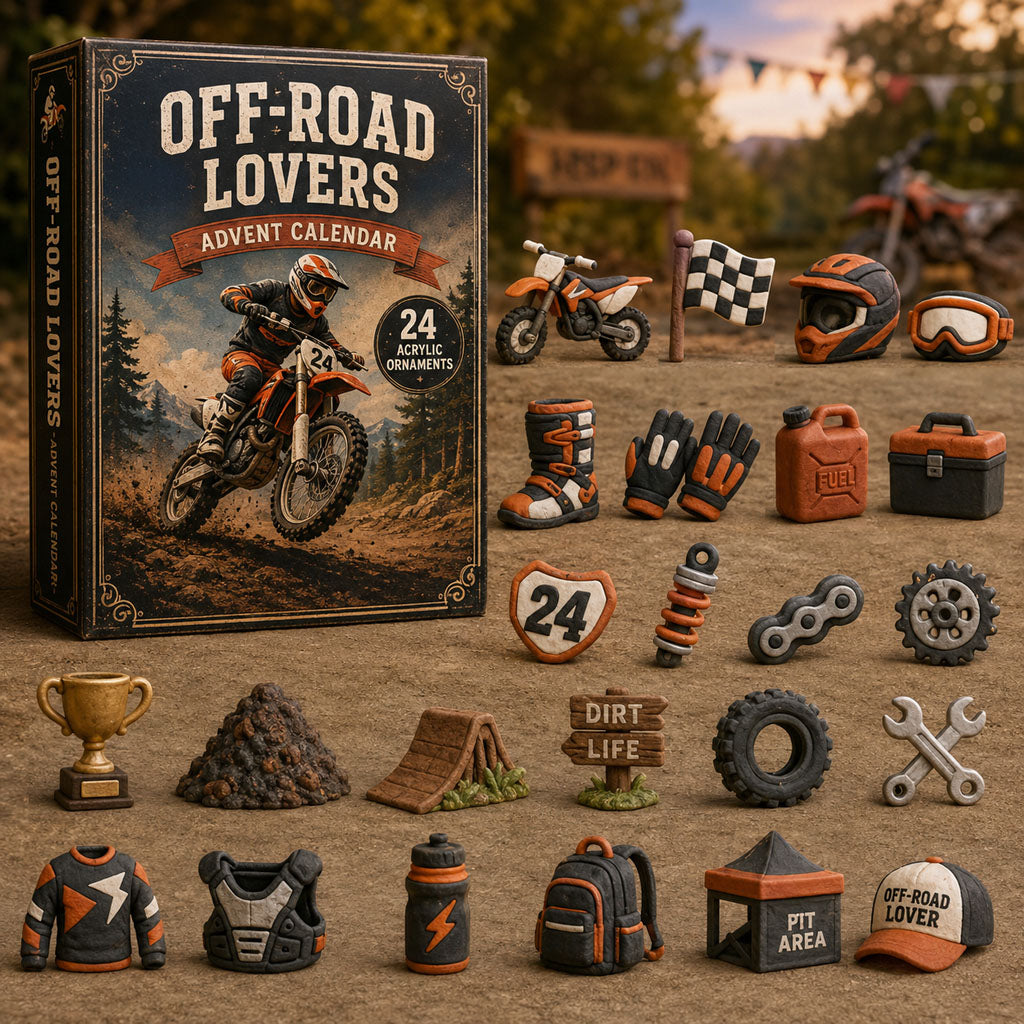 CHRISTMAS KICKOFF 40% OFF - Dirt Rider Advent Calendar 2026 - 24-Day Festive Countdown, Acrylic Charms Blind Box - Gift For Motor Lovers