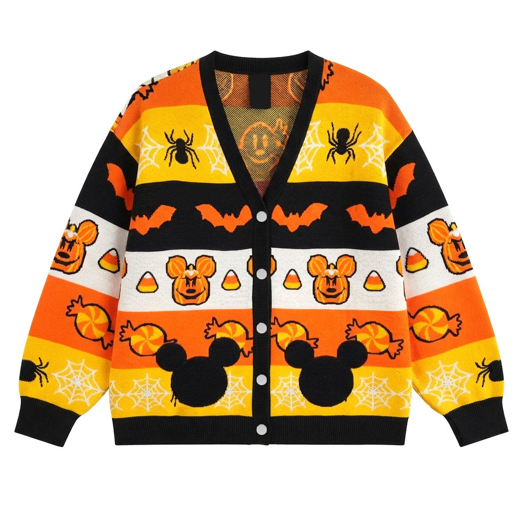 Halloween Icons Stripe Cardigan Trending