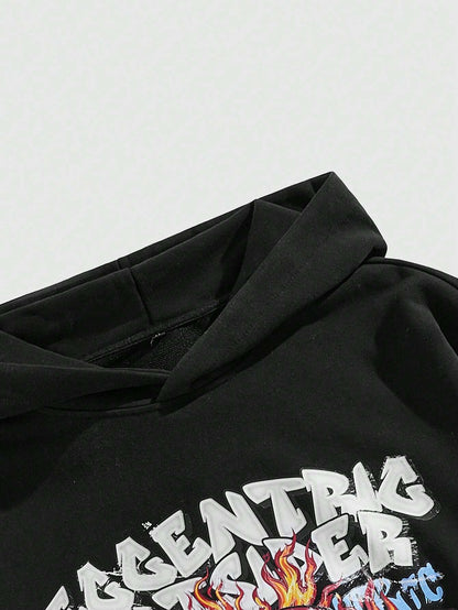 Distressed Streetwear Short Hoodie Men