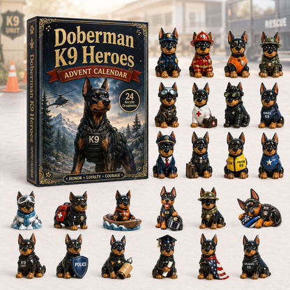 CHRISMAST KICKOFF 40% OFF - Doberman Jobs Advent Calendar 2026 - 24-Day Festive Countdown, Acrylic Charms Blind Box - Gift For Doberman Lovers AC0HA093