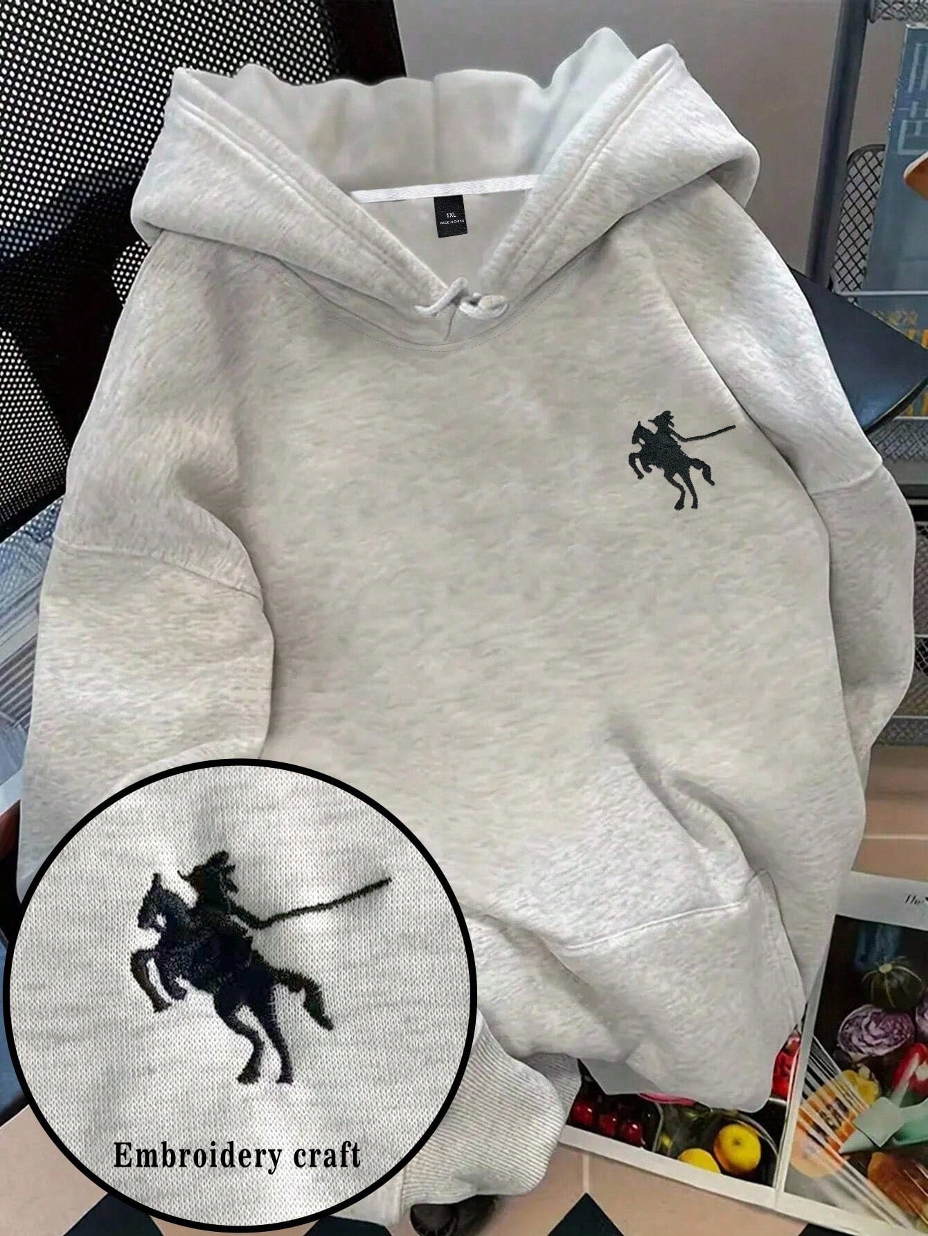 Cozy Elegance Women’s Embroidered Horse Hoodie for Fall & Winter