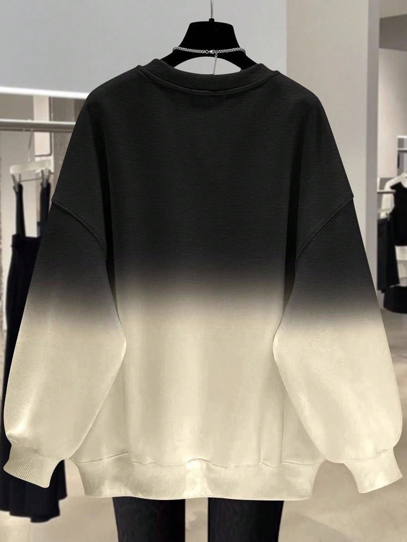 Popular Ombre Regular Fit Women Plus Size Crew Neck Sweatshirt