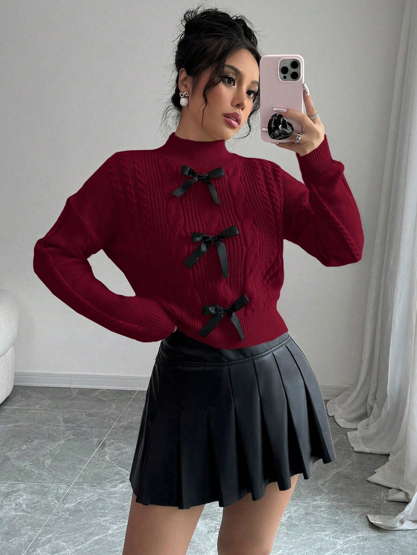 French Bow Knit Soft & Chunky Sweater for Women