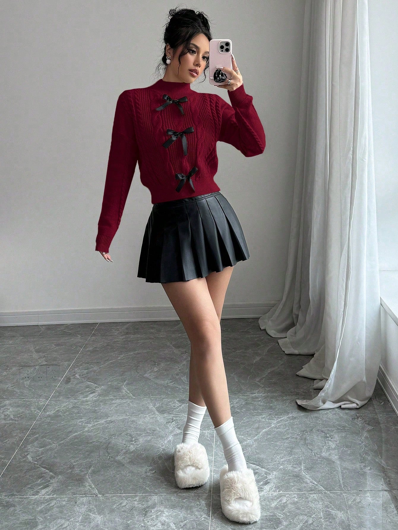 French Bow Knit Soft & Chunky Sweater for Women