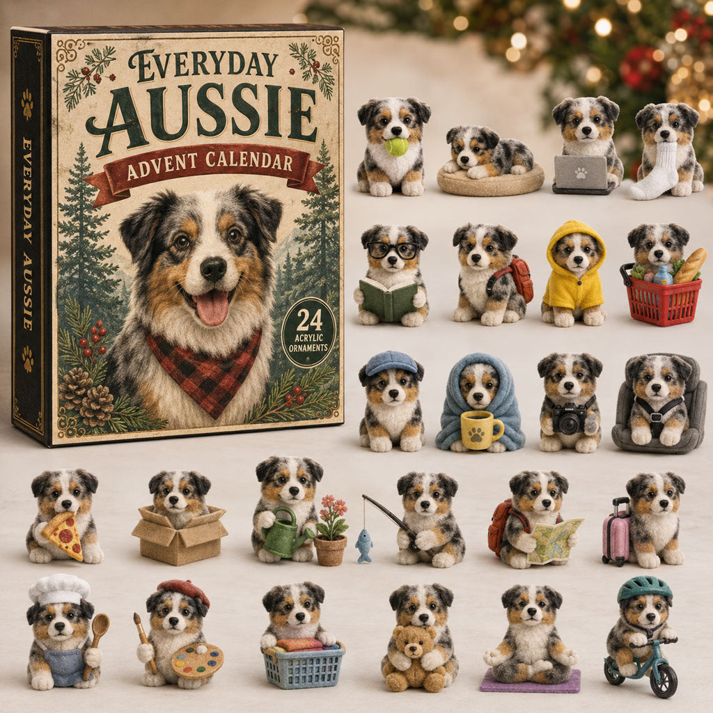 CHRISMAST KICKOFF 40% OFF - Everyday Aussie Dog Advent Calendar 2026 - 24-Day Festive Countdown, Acrylic Charms Blind Box - Gift For Dog Lovers AC0TM104