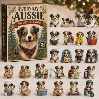 CHRISMAST KICKOFF 40% OFF - Everyday Aussie Dog Advent Calendar 2026 - 24-Day Festive Countdown, Acrylic Charms Blind Box - Gift For Dog Lovers AC0TM104