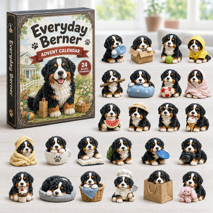 CHRISTMAS KICKOFF 40% OFF - Everyday Berner Advent Calendar 2026 - 24-Day Festive Countdown, Acrylic Charms Blind Box - Gift For Bernese Mountain Dog Lovers AC0HA134