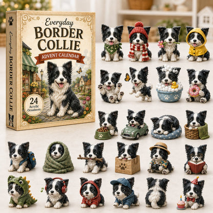 CHRISTMAS KICKOFF 40% OFF - Everyday Border Collie Advent Calendar 2026 - 24-Day Festive Countdown, Acrylic Charms Blind Box - Gift For Dogs Lovers