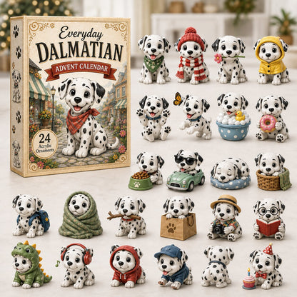 CHRISTMAS KICKOFF 40% OFF - Everyday Dalmatian Advent Calendar 2026 - 24-Day Festive Countdown, Acrylic Charms Blind Box - Gift For Dog Lovers