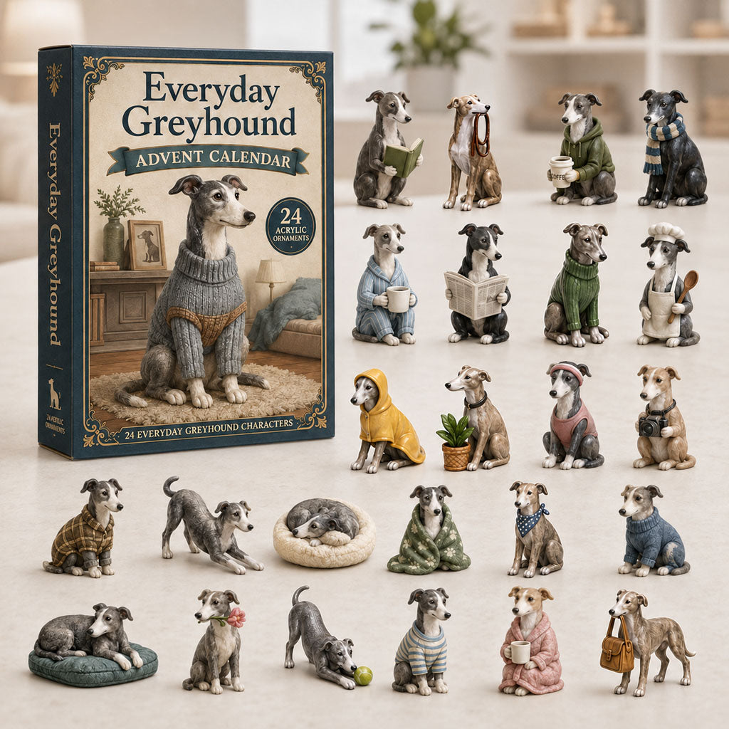 CHRISTMAS KICKOFF 40% OFF - Everyday Greyhound Advent Calendar 2026 - 24-Day Festive Countdown, Acrylic Charms Blind Box - Gift For Greyhound Lovers AC0NT249