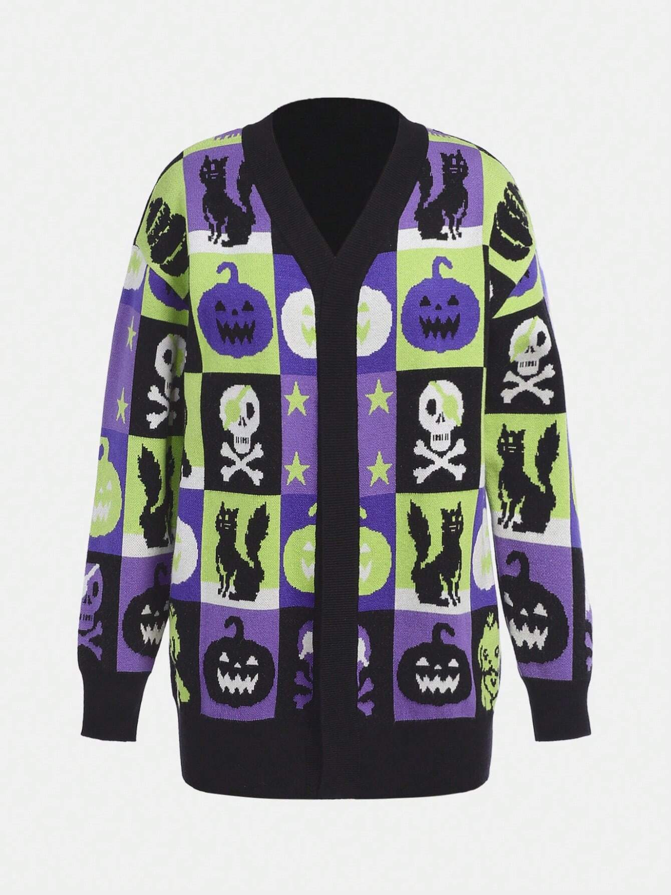 Explorewe Halloween Ghost Cardigan