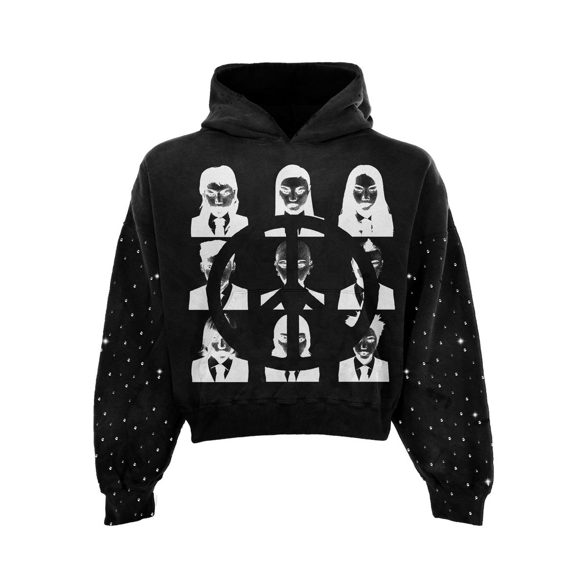 Faces Rhinestone Hoodie