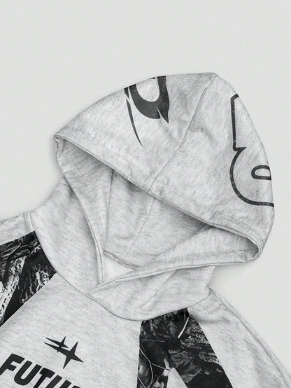 FUTURE Graphic Grey Camo Sleeve Print Hoodie