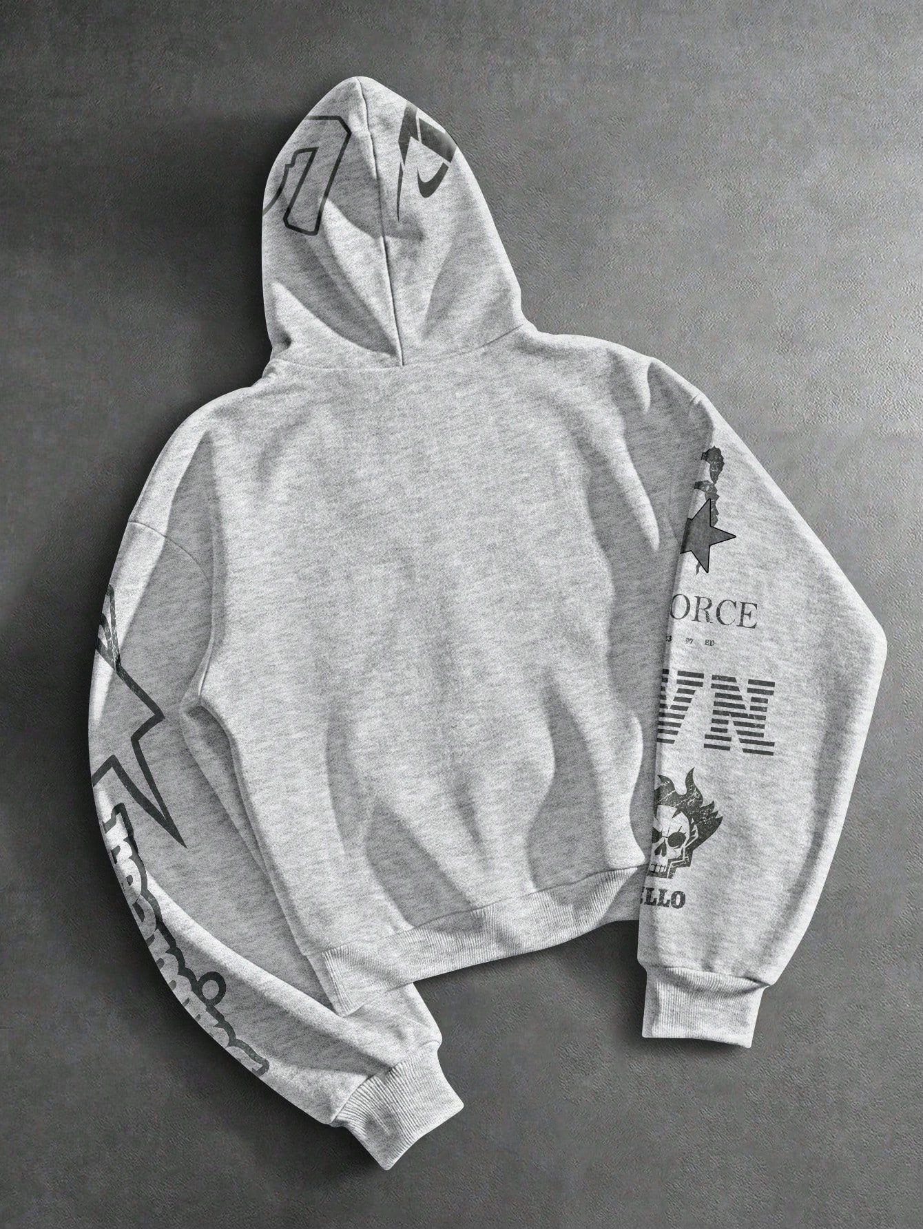 FUTURE Graphic Grey Camo Sleeve Print Hoodie