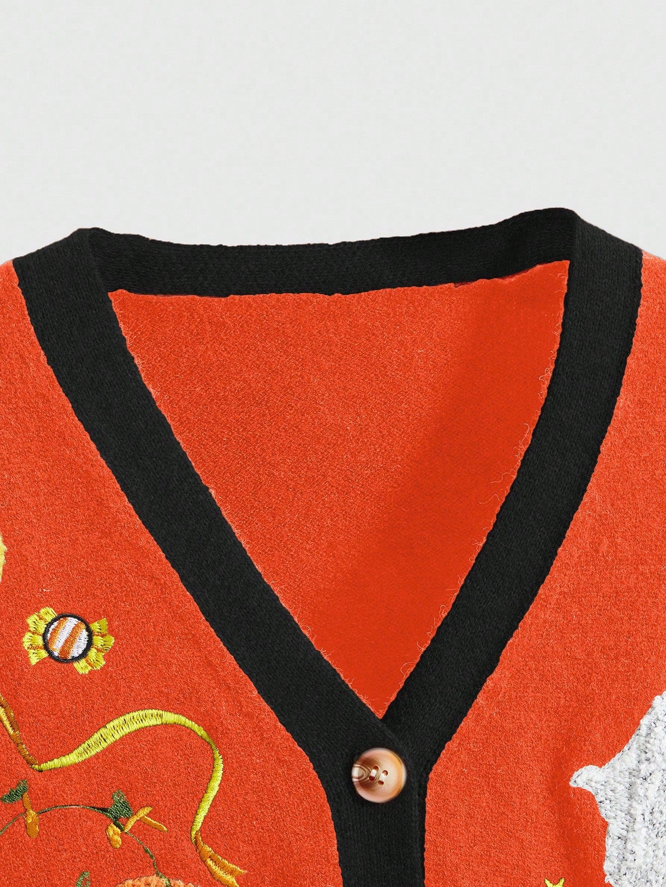 Fairycore Halloween Pumpkin Colorblock Cardigan