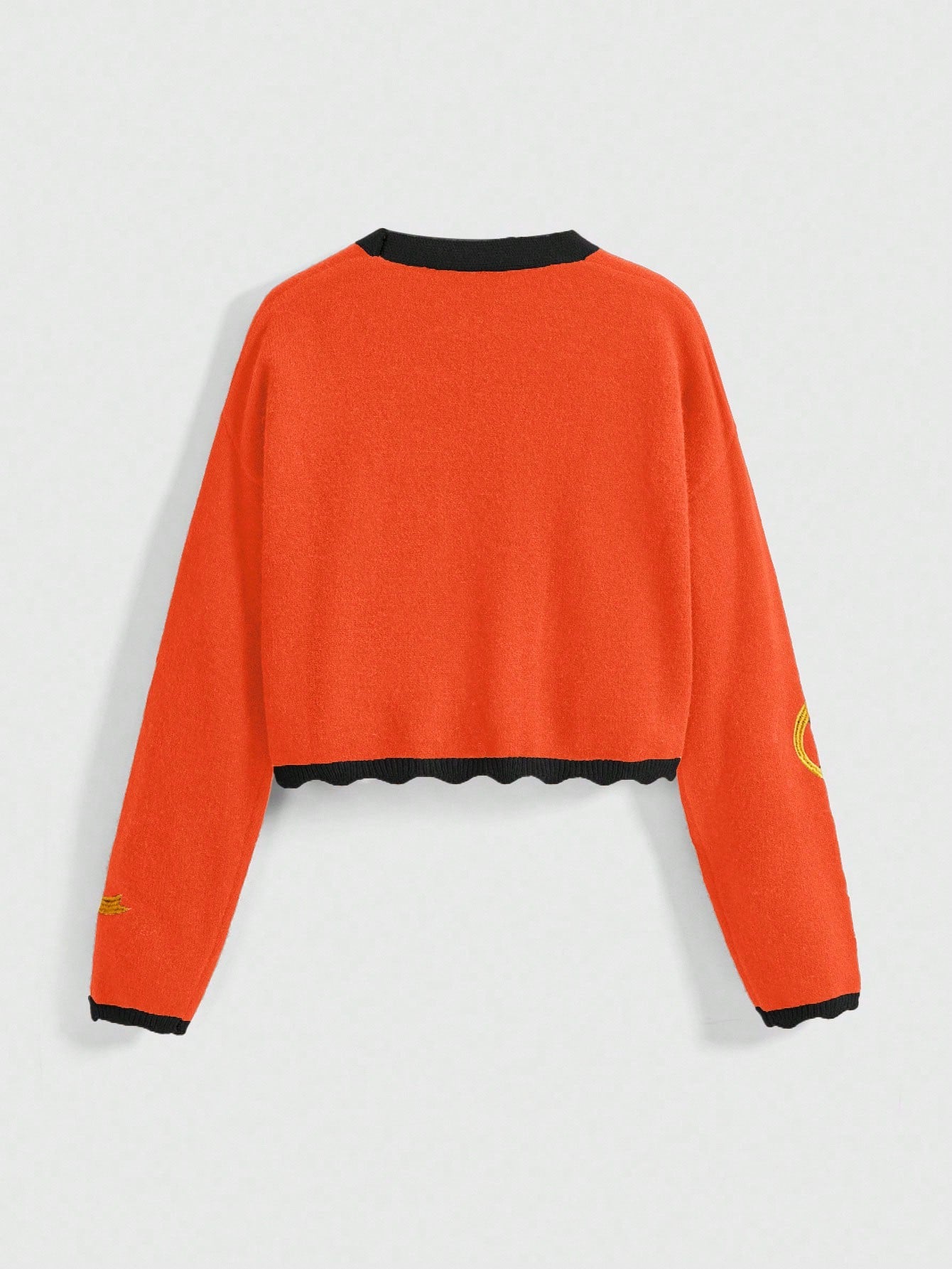 Fairycore Halloween Pumpkin Colorblock Cardigan