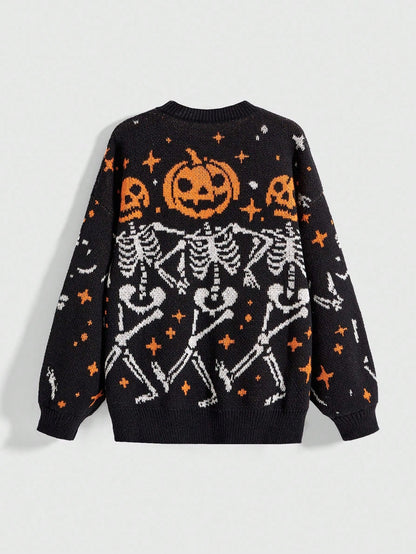 Fairycore Women Skull Knit Sweater