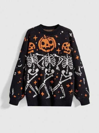 Fairycore Women Skull Knit Sweater