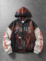 Faith Graphic Jesus Zip Hoodie Polyester
