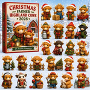 Farmer Highland Cow Advent Calendar 2026 24 Ornaments