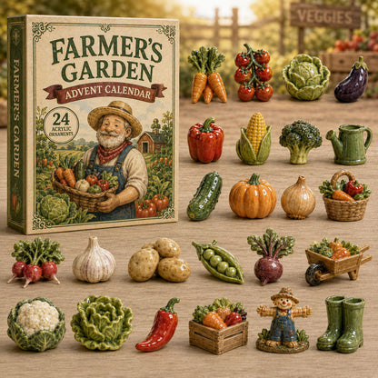 CHRISTMAS KICKOFF 40% OFF - Farmer Garden Advent Calendar 2026 - 24-Day Festive Countdown, Acrylic Charms Blind Box - Gift For Farm Lovers AC0TM029