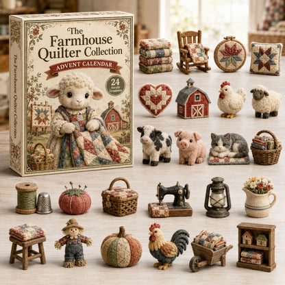 CHRISTMAS KICKOFF 40% OFF - Farmhouse Quilting Advent Calendar 2026 - 24-Day Festive Countdown, Acrylic Charms Blind Box - Gift For Quilting Collectors