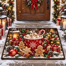Festive Hot Cocoa Christmas Welcome Door Mat