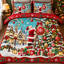 Festive Santa Claus Christmas Bedding Set Quilt Cover