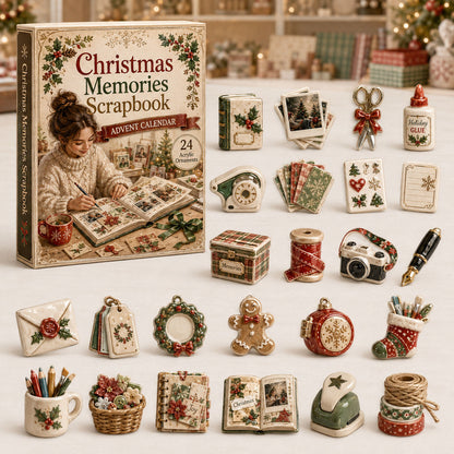 CHRISTMAS KICKOFF 40% OFF - Festive Scrapbook Advent Calendar 2026 - 24-Day Festive Countdown, Acrylic Charms Blind Box - Gift For Scrapbook Lovers