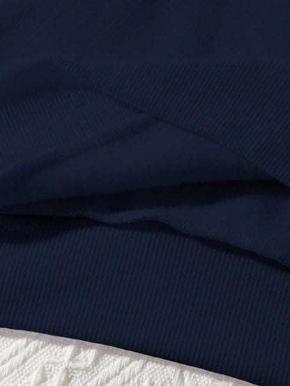 Plus Size Women’s Letter Print Pullover Hoodie Casual Fall & Winter Outfit